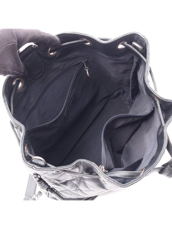 Chanel Backpack Quilted Black Caviar Leather Drawstring main image 7